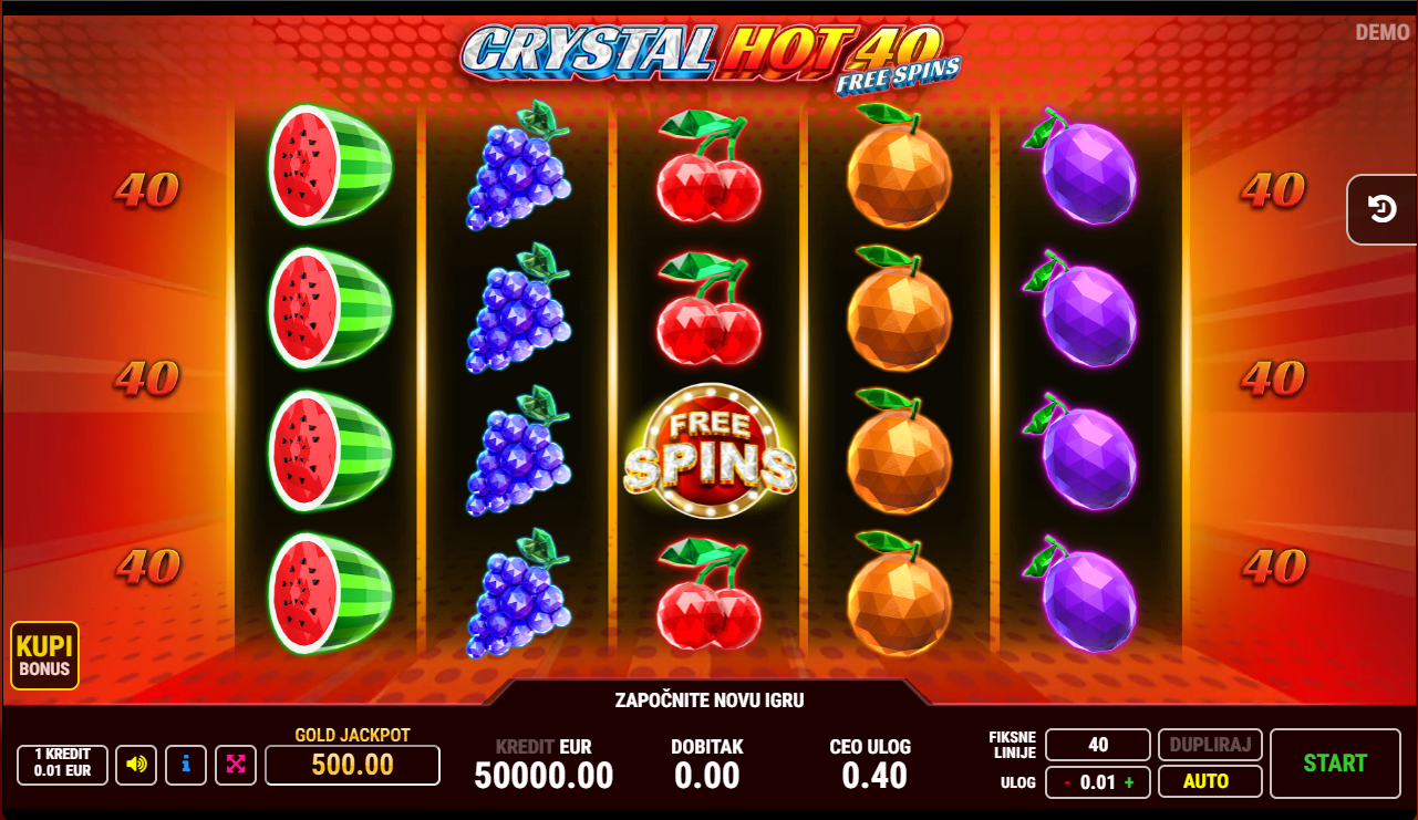 Crystal Hot 40 Free Spins