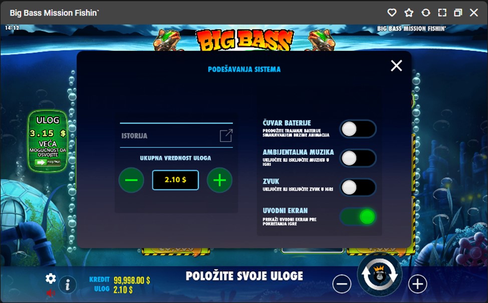 Big Bass Mission Fishin RTP, maksimalni dobici i volatilnost