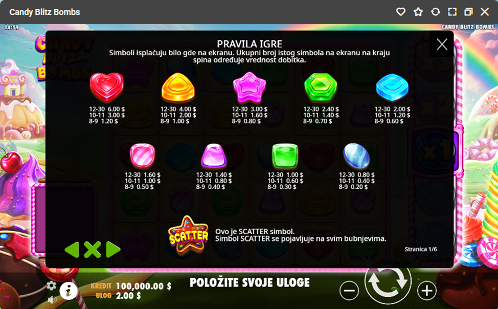 Bonusi i specijalne mogućnosti igre Candy Blitz Bombs