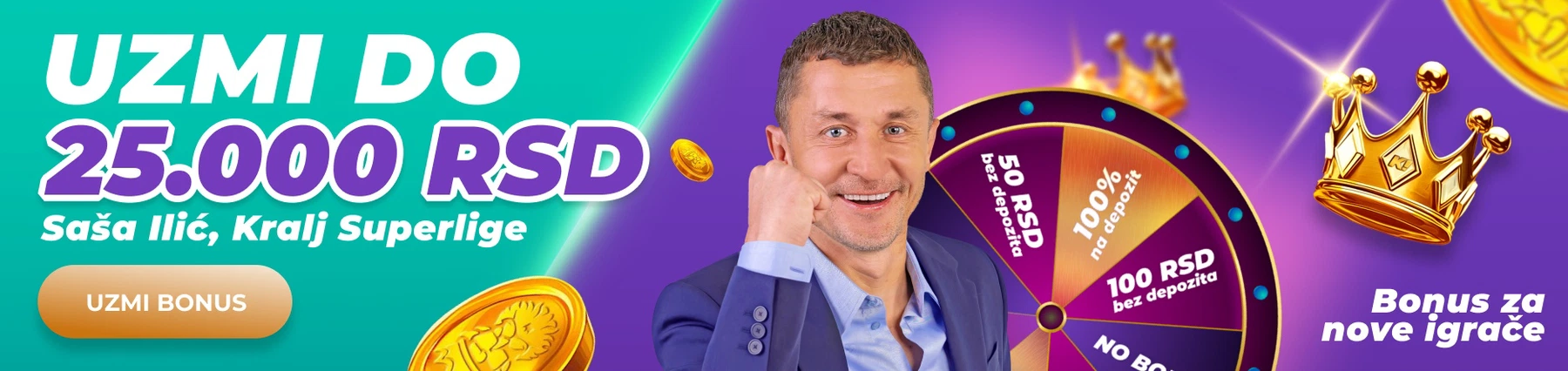 Bonus do 25.000 RSD za nove igrače.