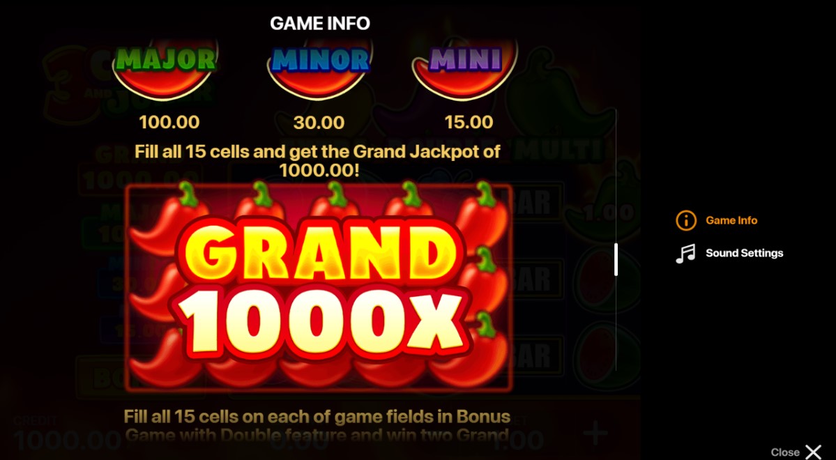 Bonusi i specijalne mogućnosti igre 3 Chillies and Joker: Hold and Win