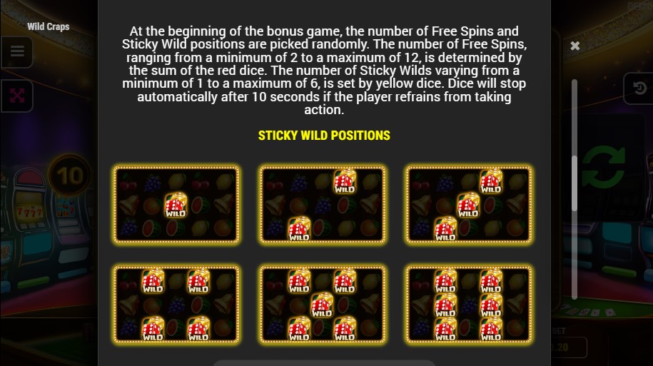 Wild Craps RTP, maksimalni dobici i volatilnost