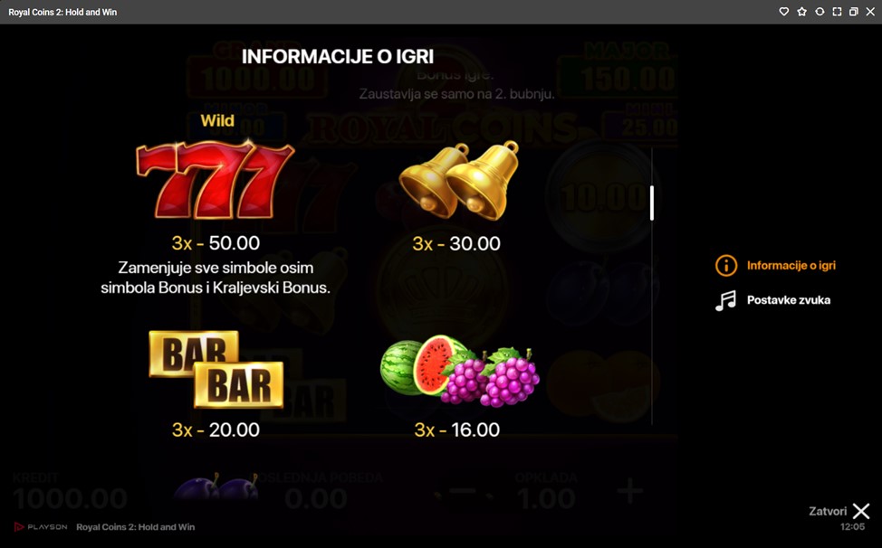Royal Coins 2 Hold and Win Demo i besplatna igra