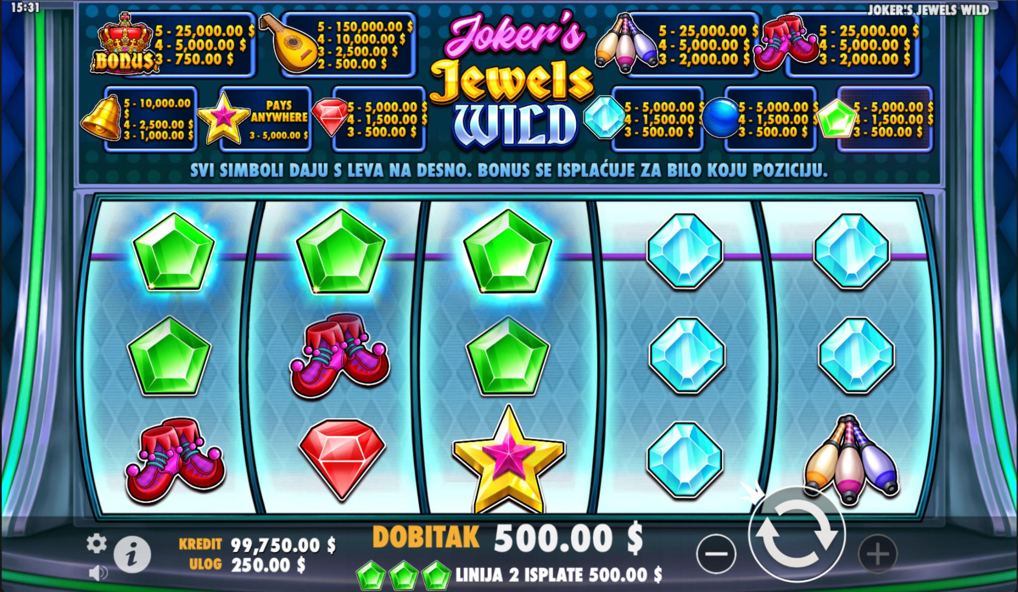 ✅ Bonusi i Posebne Funkcije Igre Joker’s Jewels Wild