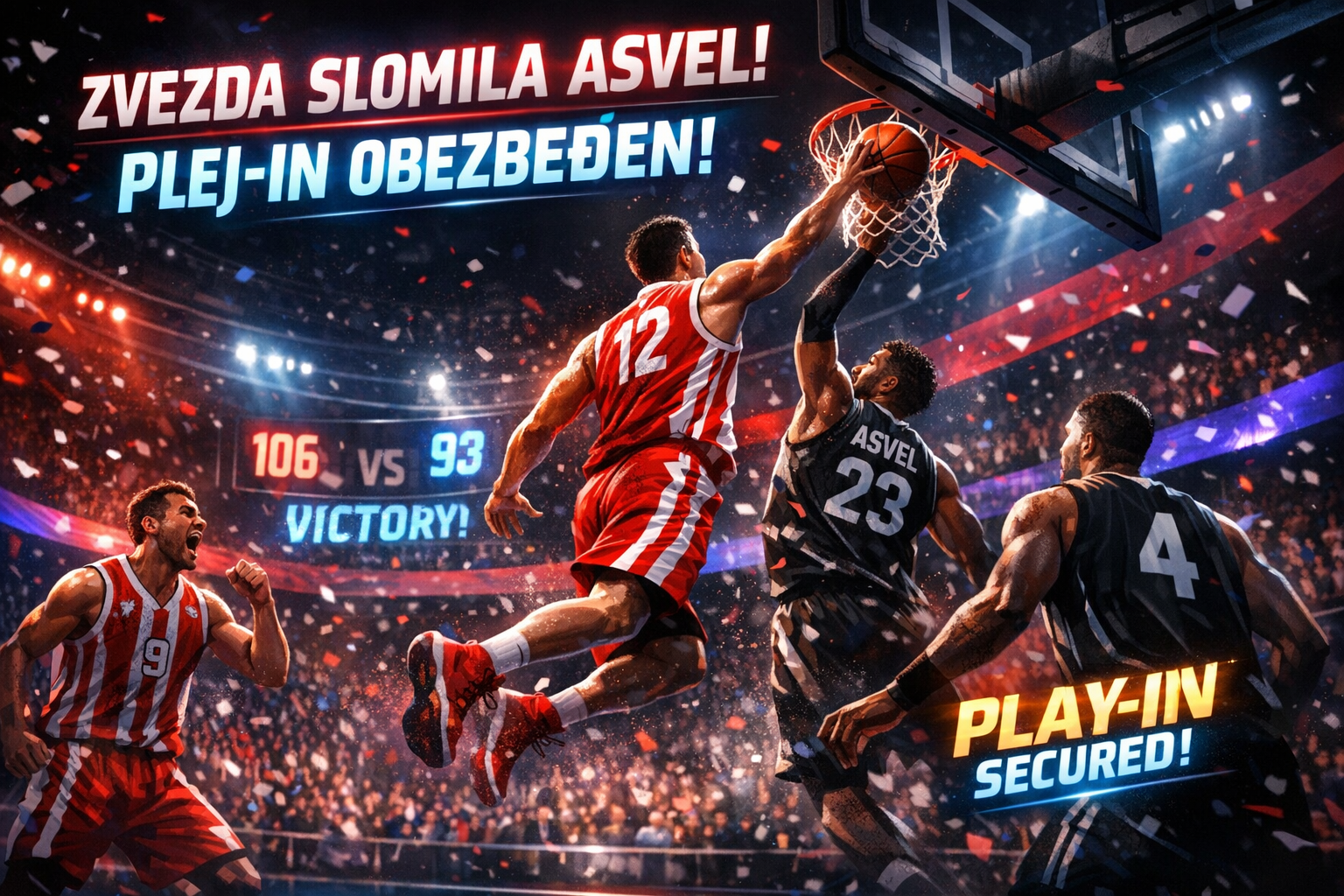 Zvezda slomila Asvel! Plej-in obezbeđen!