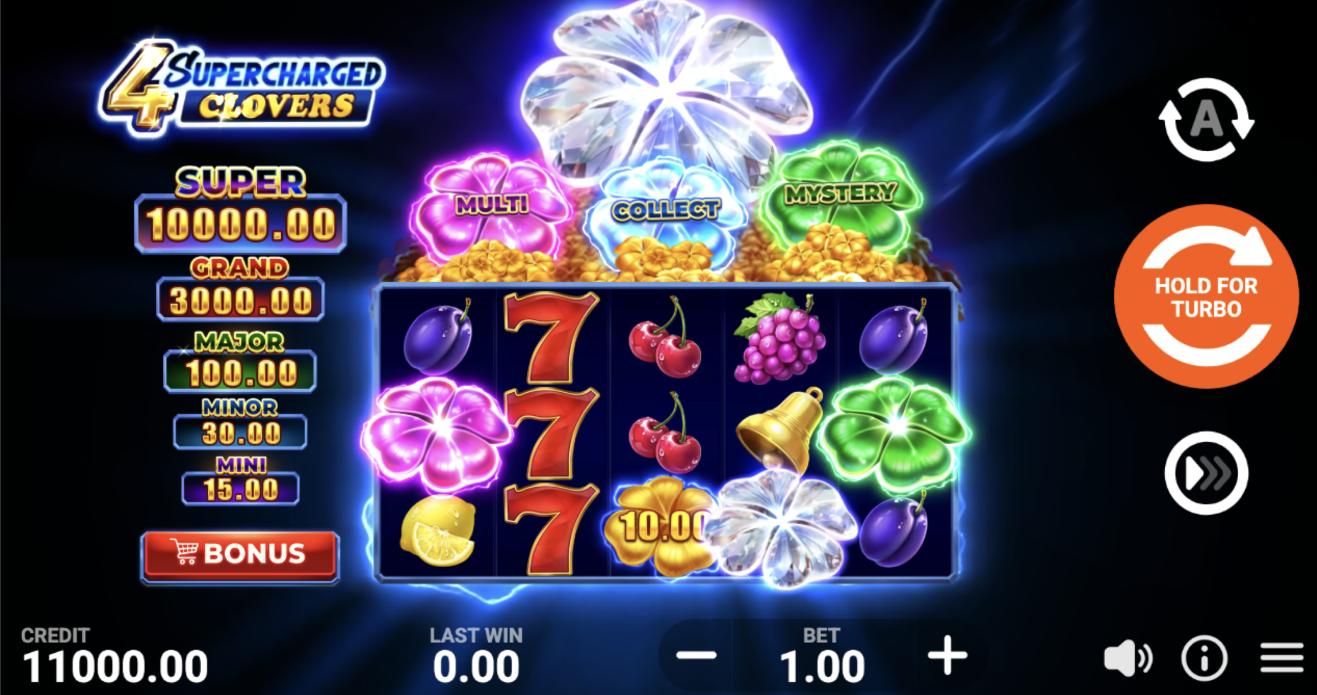 4 Supercharged Clovers: Hold and WIN
